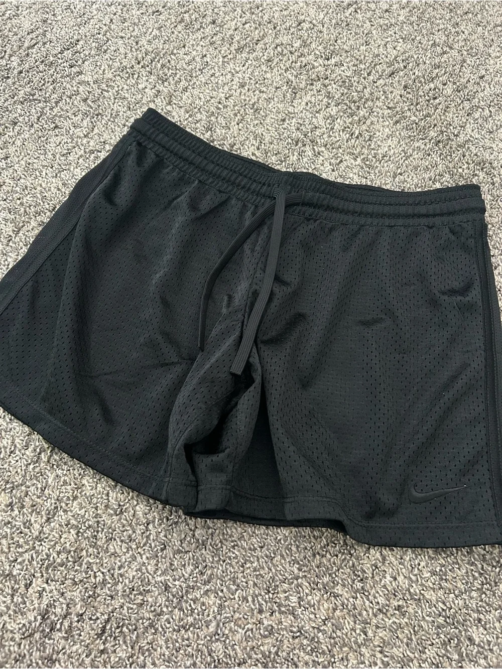 Nike Women's Black Mesh Drawstring Athletic Shorts